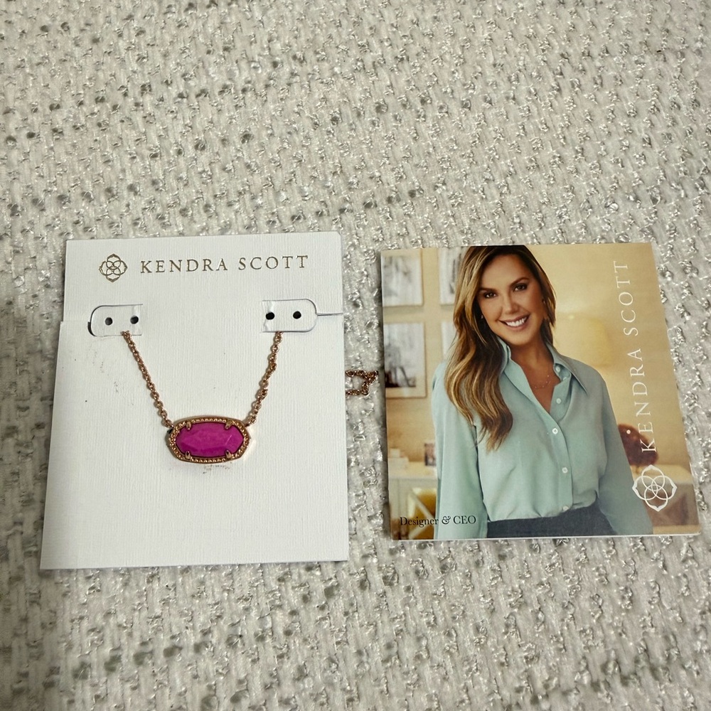 Kendra Scott Hot Pink Gold Elisa Necklace